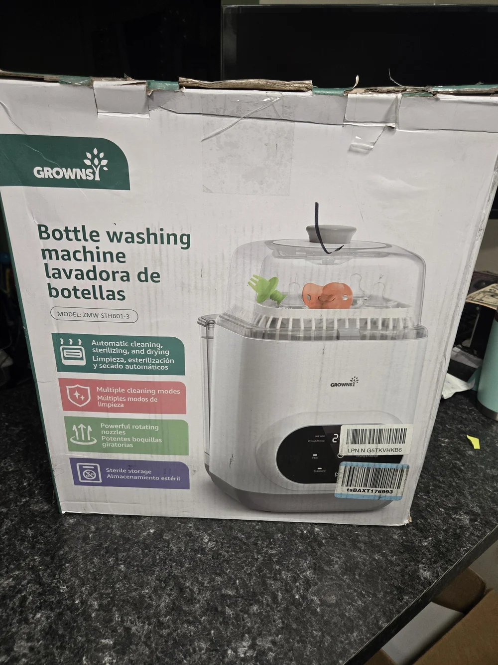Grownsy White Bottle Washing Machine - Automatic Sterilizer and Dryer